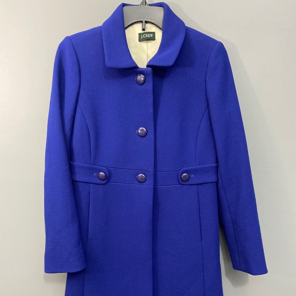 J crew Elegant Blue wool Women's Coat size 4 - Picture 1 of 14